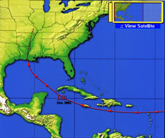 Lily's trajectory, September-October 2002